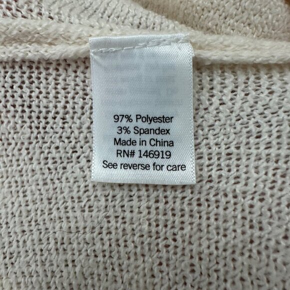 LC Lauren Conrad Cream Vneck Knit Pullover Hi Lo Hem Sweater Womens size XXL - Picture 3 of 5